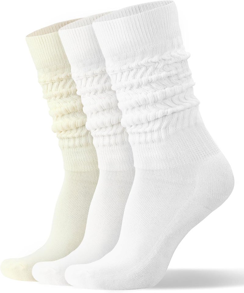 AugRing Store Womens Slouch Scrunch Socks Retro Knee High Soft Stack Chunky Cozy Boot Socks For Women Size 6-11 - Image 1